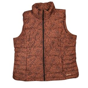 Lands End burnt orange and black winter vest